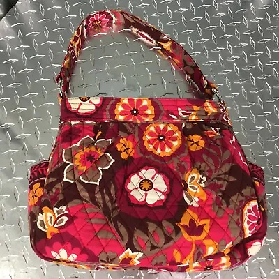 Vera Bradley Shoulder Bag Reversible Design Carnaby 2009 Fall Brown Floral Purse • $13.59