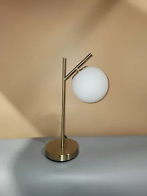 Globe Table Lamp Fulesi  19.2 Glass & Brass 60w On/off Switch Office Bedroom New • $65.29
