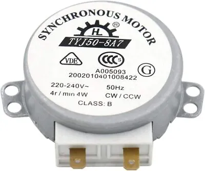 Synchronous Motor TYJ50-8A7 220-240V AC 4R/Min CW/CCW 50Hz For Microwave Oven T • £8.85