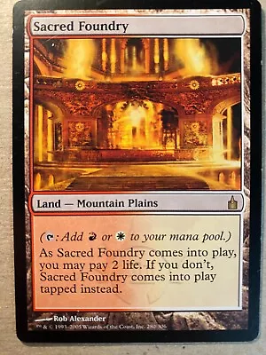 MTG 1x Sacred Foundry Ravnica: City Of Guilds Modern Magic The Gathering X1 LP • $20