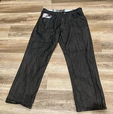 RED APE Jeans Mens 38x31 Black Wide Leg Baggy Hip Hop • $29.99