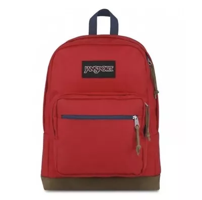 Jansport Right Pack Classic Red Tape Backpack Suede Bottom NICE • $5