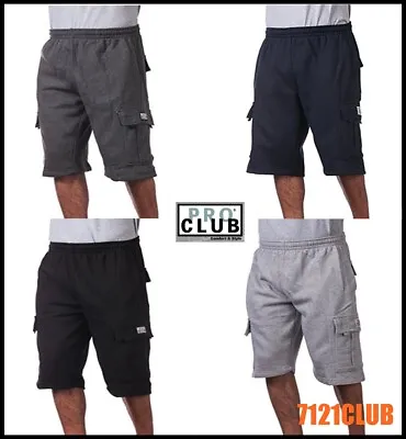 $22.95 • Buy PRO CLUB Fleece Cargo Shorts Men's Casual Heavyweight Sweatpants 6 Pockets S-7XL