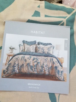 $49 • Buy Habitat  KING SIZE  QUILT COVER SET 240 X 210,PLUS 2  PILLOW CASES