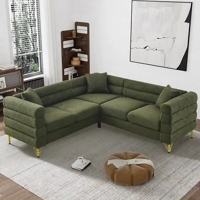 82in Modern 5-Seater Oversized Corner L-Shaped Sectional Sofa Couch W/3 Cushions • $899.99