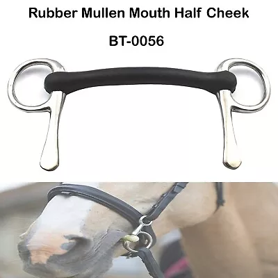 AAPRO 5  CHALLENGER HORSE Rubber Mullen Mouth Half Cheek Bit DRIVING BIT BT-0056 • $16.99