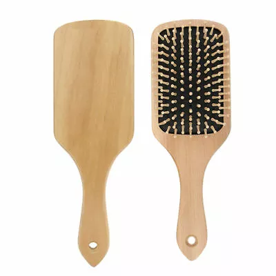 Natural Hair Brush Men Women Wood Bamboo Hair Brush Saloon Anti-Static Comb UK • £5.50