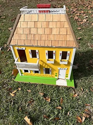 Vintage 1970’s Custom Wooden Dollhouse Large 3 Story Raggedy Ann Wallpaper • $375