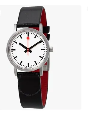 Mondaine White Dial Black Vegan Leather 36 MM Strap Watch - A658.30323.16OM • $169.95