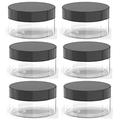 2oz Plastic Cosmetic Jars Leak Proof Clear Container With Black Lid For Cream... • $16.65