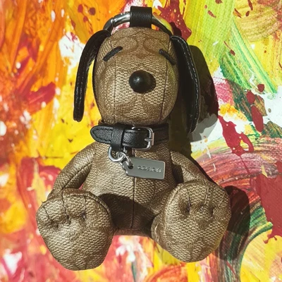 £130 • Buy Coach Peanuts Collection Snoopy Signature Canvas Keyring Charm