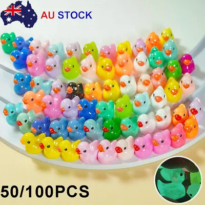 50/100X Mini Tiny Ducks Set Luminous Resin Ducks Christmas Birthday Party Decor • $14.58