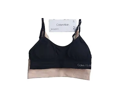 Calvin Klein Seamless Bralette - Girls 2 Pack Size Medium  7  8 Years NWT • £14.99