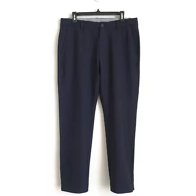 FJ Footjoy Mens Golf Pants Blue Polyester Flat Front Zip Fly Size 35x30 • $27.95