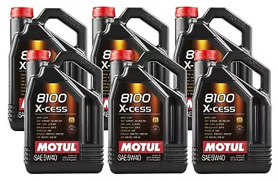 Motul 8100 X-CESS 5W40 - 30 Liters - Fully Synthetic Engine Motor Oil (6 X 5L) • $250.95