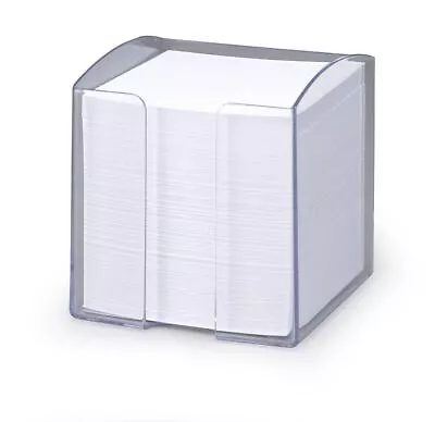 Durable TREND 800 Sheet Note Box Transparent Memo Pad Cube | Clear • £10.99