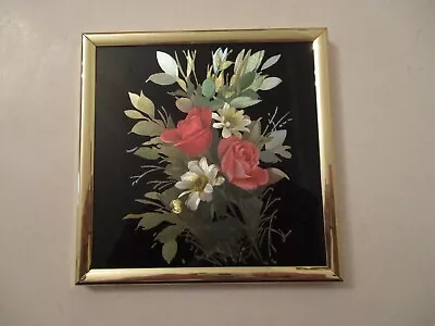 Vintage 6 X6  Kafka IndustriesLTD Metallic Etched Foil Art Floral Bouquet #1103 • $10.99