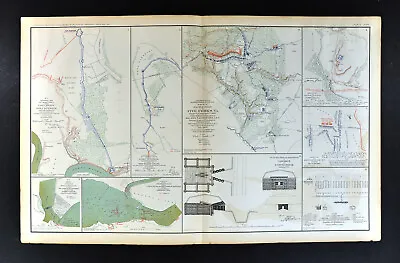 Civil War Map Five Forks Fort Burnham Cape Fear Bentonville North Carolina  • $27.99