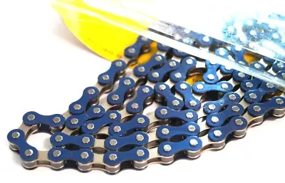 YBN S-410 Singlespeed Chain — 1/8  X 112 Links / Blue  — AUS STOCK — Bike BMX SS • $28.99