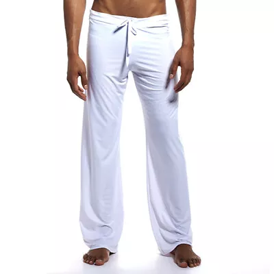 Mens Yoga Pants Solid Color Pajamas Pant Men Lounge Sleeping Elastic Waist • $19.86