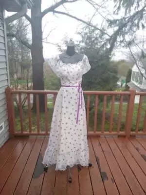 Vintage 1970s 70s Prom Boho Prairie Formal Hippy Dress Xs  S • $125