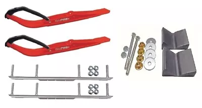 C&A Pro Red Razor Snowmobile Skis W/ 6  Shaper Bars Complete Kit • $405.05