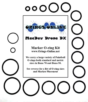 Macdev Drone DX Paintball Marker O-ring Oring Kit X 4 Rebuilds / Kits • $14.45