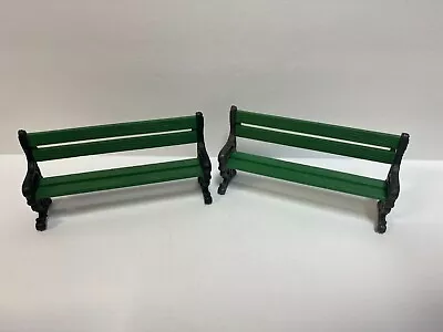 Just Plain Folk # 0540 G Scale Train Figure Set / 2 Green Park Bench Diorama NEW • $7.65