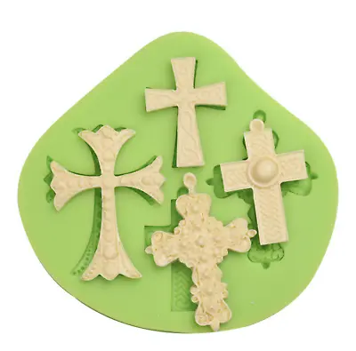 3D Cross Mould Silicone Cake Decor Icing Sugar Paste Chocolate DIY Mold Fondant • £3.99