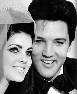 Elvis Presley And Priscillas Wedding Black And White 8x10 Picture Celebrity Prin • $3.98