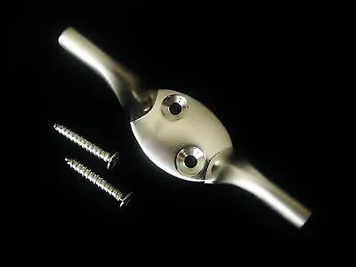 CLASSIC Satin Silver Cleat Hook With Screws  Roman Blind Cord Hook In Matt Steel • £3.63