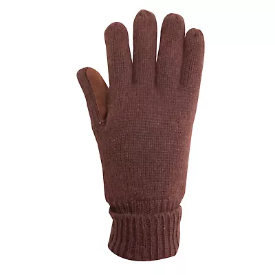 G81 Mens Dorfman Pacific Brown Ragg Wool Gloves With Thinsulate Insulation • $12