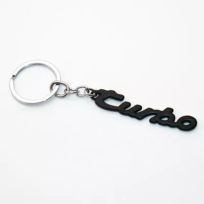Universal Black Turbo Alloy Car Keychain Ring Decoration Gift Emblem Sport SUV • $7.99
