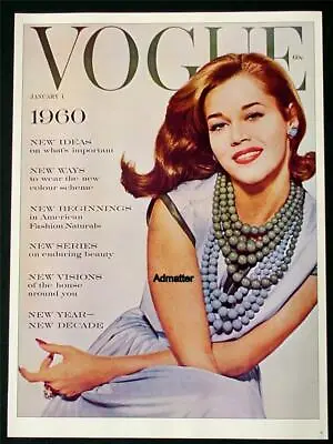 Vogue Fashion Magazine Cover Poster January 1960 Jane Fonda William Klein Art • $29.99
