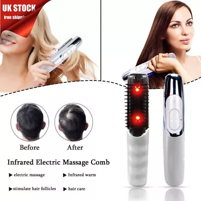 Electric Massager Comb Infrared Laser Hair Growth Head Scalp Vibrating Brush UK • £10.99