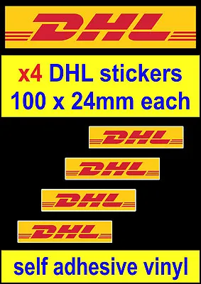 4 DHL Sponsor Stickers Race Car Sports Bike Decals Rally Van Truck F1 Gp Toolbox • £1.80