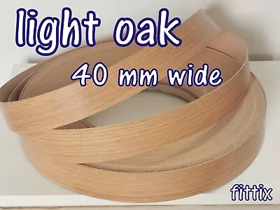 40 Mm Wide  Melamine Pre Glued Iron On Edging Tape/Edge Banding Light Oak • £5.99