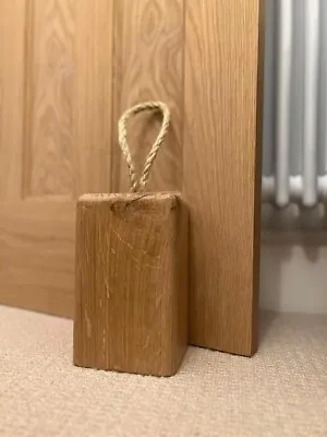 Solid Wood Oak Door Stop Block Stopper Door Blocker Rustic Oak  Made UK • £15