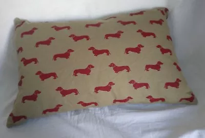 John Lewis: Rectangular Dachshund Cushion. Duck Feather 30cmx50cm Very Good Cond • £9.50