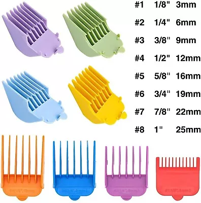 Hair Clipper Colour Coded Attachment Comb Set With Organiser Tray For Wahl • £7.95