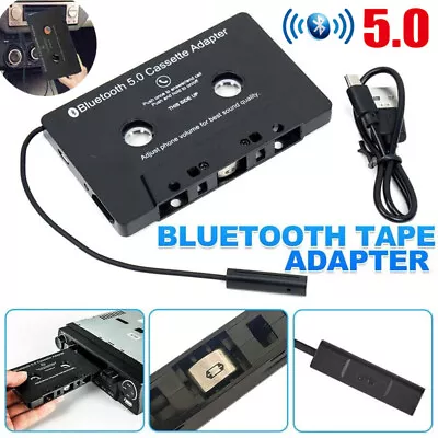 Bluetooth 5.0 Cassette To Aux Adapter For Car Tape Audio Adapter Handsfree • £11.99