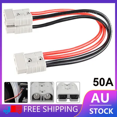 $11.69 • Buy 50 Amp Anderson Plug Double Y Adaptor Cable Extension Lead 6mm Battery Connector