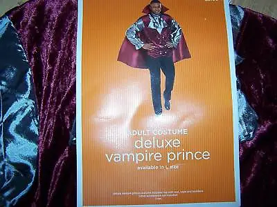 Adult Men's Size Large Vampire Prince Halloween Costume Vest W Cape New • $35