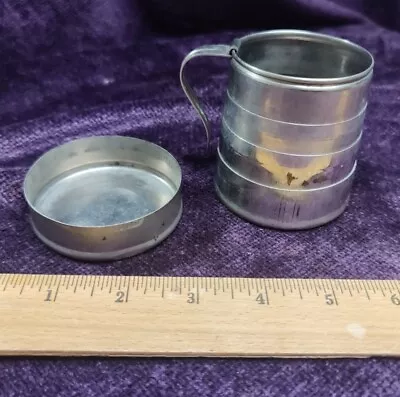 Vintage Silver Plated Collapsable Cup With Folding Handle And Metal Cover • $34.95