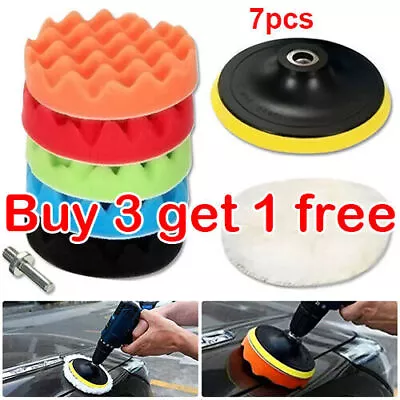 7Pcs/Set 7 Inch Polishing Waxing Pad Sponge Buff Buffing Kit For Car Polisher • $12.99