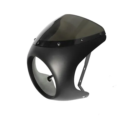 Motorcycle 7 Inch Headlight Fairing Cover Front Head Light Windshield Screen Kit • $36.99