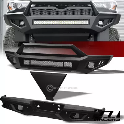 For 2009-2014 F150 Matte Blk Full Width Front & Rear Bumper+Hoop Bar+Skid Plate • $1404