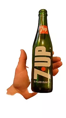 Vintage 7 Up Bottle ~ 10 Oz Soda Bottle ~ Green Glass Dated 1971  • $8.99