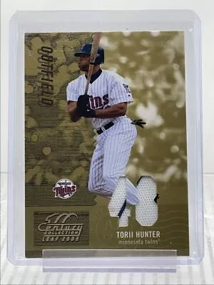 Torii Hunter 2005 Leaf Century Collection Gold Patch /48 Q1920 • $1