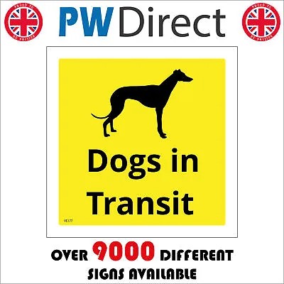 Ve177 Dogs In Transit Car Van Vehicle Transportation On Board Decal Sticker Sign • £118.56